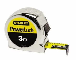 PowerLock - Rolmaat - 3m - Mylar® Coating - Tru-Zero by Stanley, Chrome, Black – product image 1 of 3