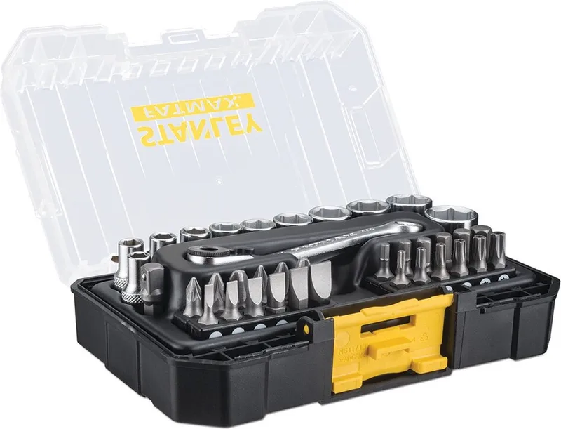 PRO-STACK - Dopsleutelset - 37-delige Set - 1/4" aansluiting von Stanley, Schwarz – Produktbild