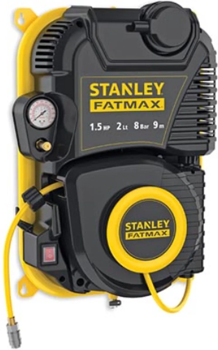 Professionele Compressor - zonder Olie - Walltech - Low Noise - 24 L / 1.5 pk / 8 bar by Stanley, Black – product image