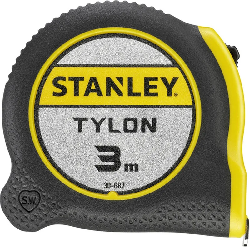 Rolmeter STANLEY Tylon 3m_nieuw model_ x 5stuks van Stanley, Zwart – productafbeelding