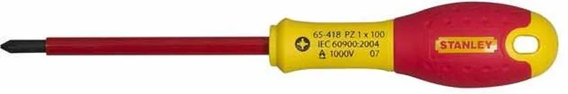 Schraubendreher FatMax isoliert PZ1 100mm von Stanley, Rot – Produktbild