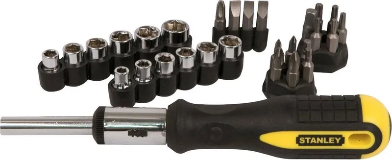Schroevendraaierset 29-delige schroevendraaierset met ratel by Stanley, Yellow, Black – product image