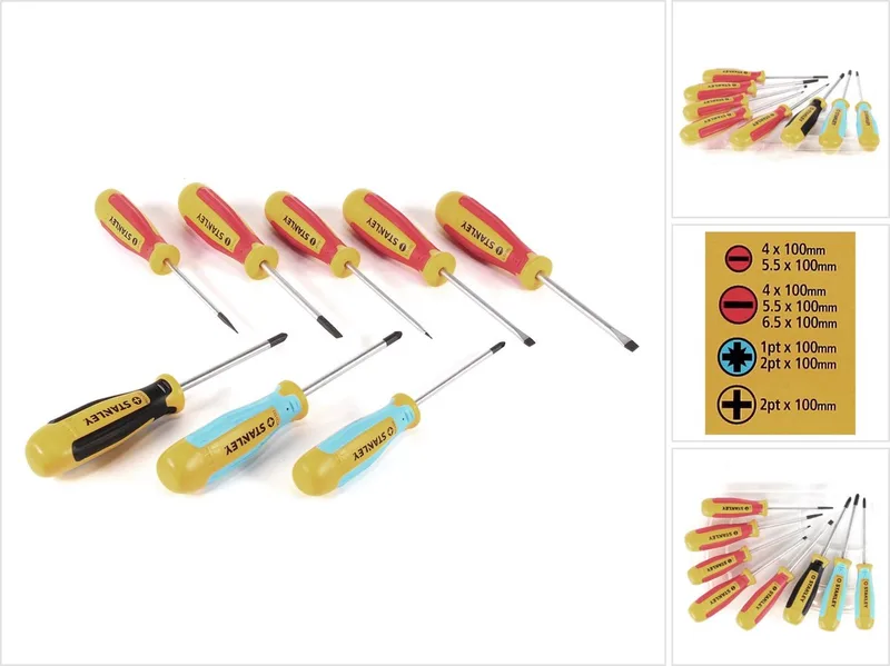 schroevendraaierset 8-delig in transportbox ( STA062200 ) by Stanley, Blue – product image