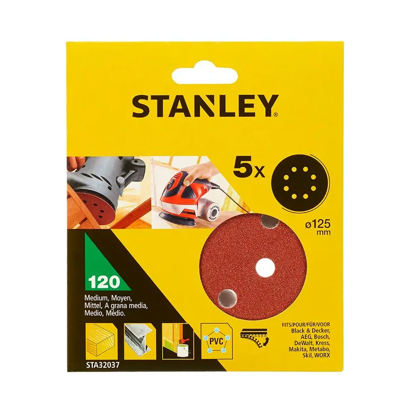 Schuurschijf K120 125mm 5st STA32037-XJ by Stanley – product image 2 of 2