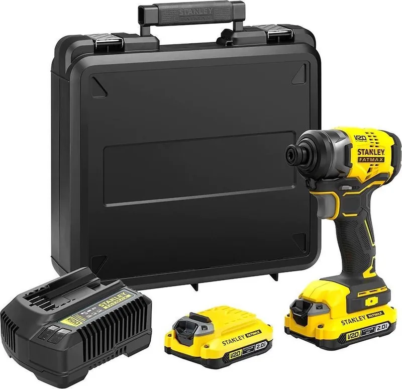 SFMCF810D2K FATMAX® V20 Accu slagschroevendraaier 170Nm Brushless 18V 2.0Ah in koffer de Stanley, Jaune – image du produit