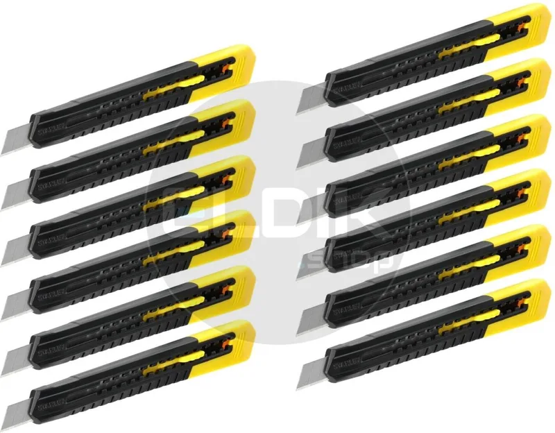 Stanley 0-10-150/12 12 x Afbreekmes SM 9mm | AKTIE de Stanley, Noir, Jaune – image du produit