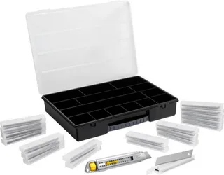 STHT10019-9 Interlock Afbreekmes 18mm + 200 mesjes in organiser von Stanley, Grau – Produktbild 1 von 3