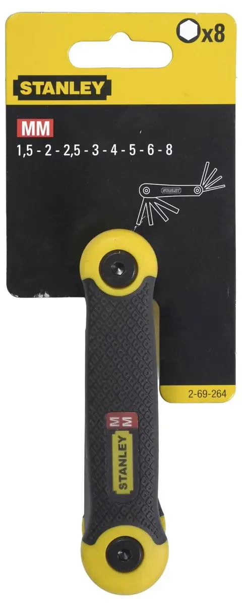 Stiftsleutelset 8 delig - 2-69-264 von Stanley, Gelb – Produktbild 3 von 3