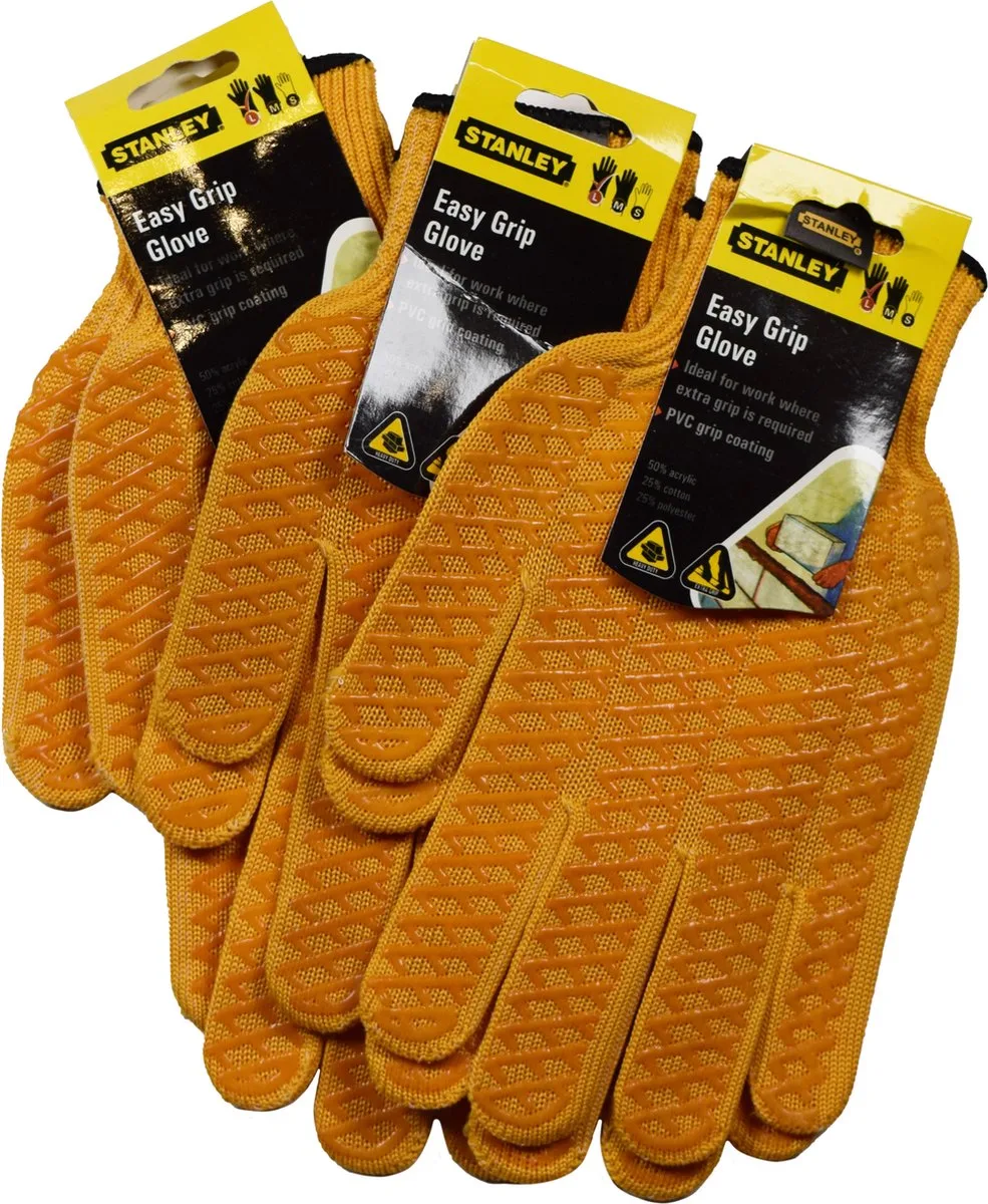 Tuinhandschoenen - Werkhandschoen - Grip - 3 stuks de Stanley, Orange, L – image du produit