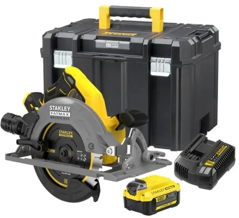 V20 18V Brushless Cirkelzaag 190mm (met 4.0Ah accu en lader) SFMCS551M1T-QW de Stanley – image du produit