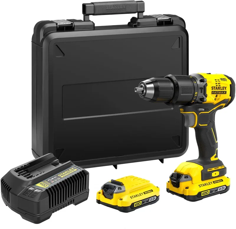 V20 18V Brushless Schroef-/klopboormachine in koffer (met 2x 2.0Ah accu en lader) SFMCD715D2K-QW by Stanley – product image