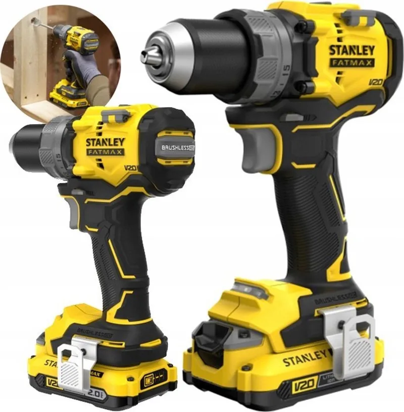 V20 18V Brushless Schroefboormachine met 2 x 2.0Ah accu en lader - in koffer SFMCD725D2K-QW van Stanley – productafbeelding