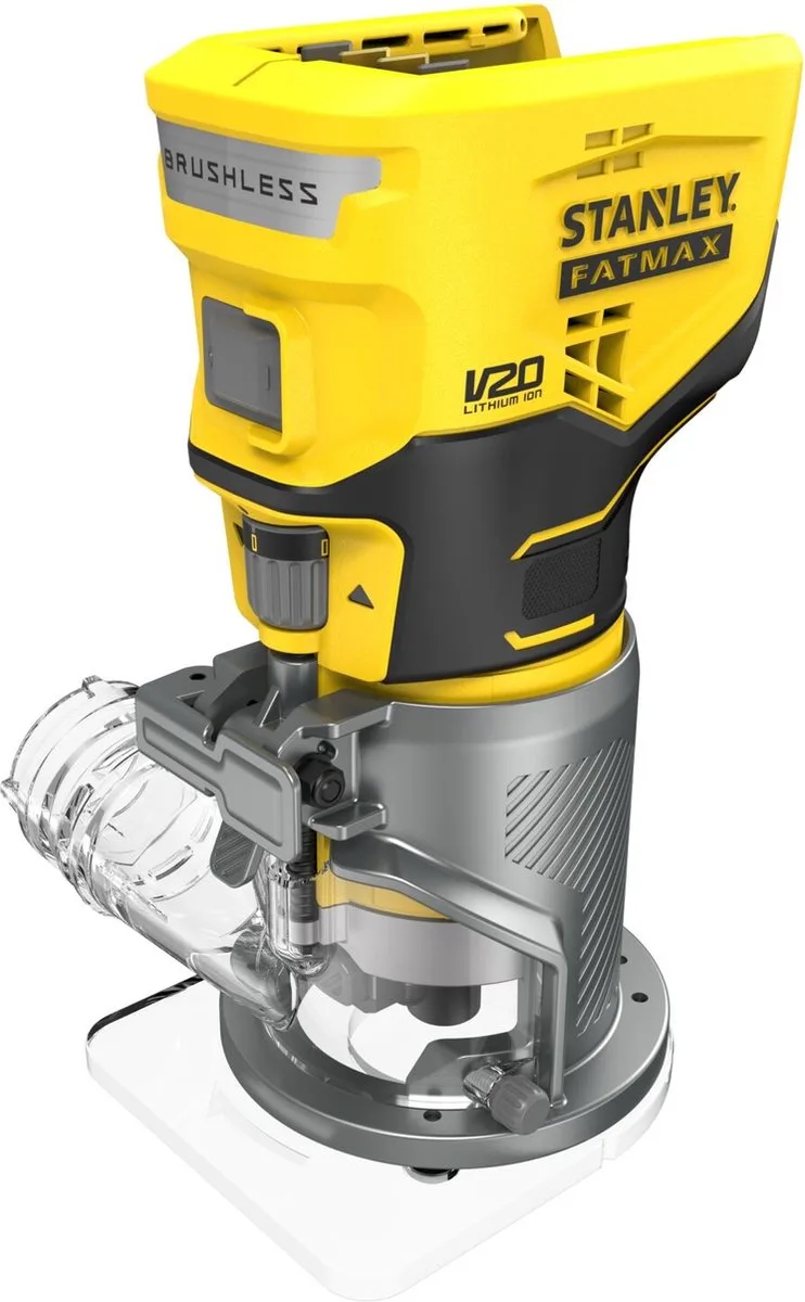 V20 18V Kantenfrees (zonder accu en lader) SFMCW400B-XJ by Stanley, Yellow – product image