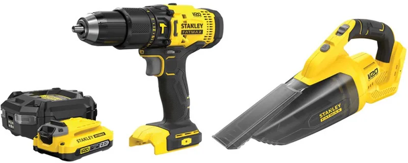 V20 - Accuboormachine en Handstofzuiger - 18V - 2,0Ah van Stanley – productafbeelding