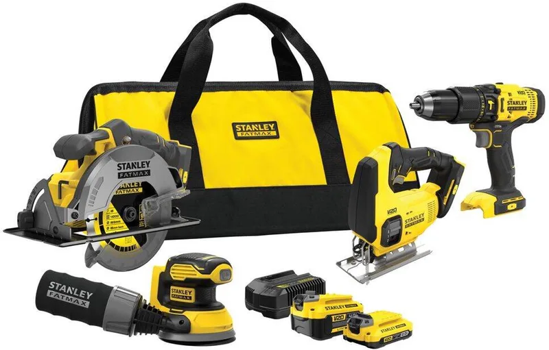 V20 Serie - Elektronische Gereedschapsset - 18V - 2.0Ah en 4.0Ah Accu's - Inclusief Toebehoren by Stanley, Black – product image