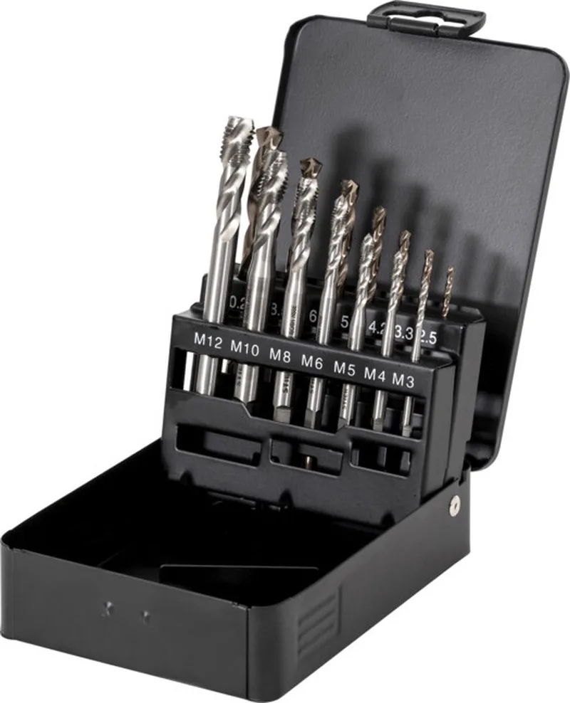 Maschinengewindebohrer-Satz HSS-E Co5 M3-12 Form C 35° 14-tlg. von Stier – Produktbild