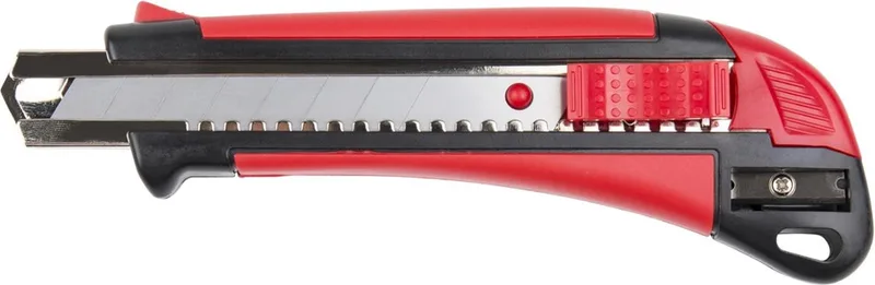 Cutter Mes - 18 mm Breed - Inclusief Puntenslijper - Voor Diverse Materialen de Stier, Rouge – image du produit