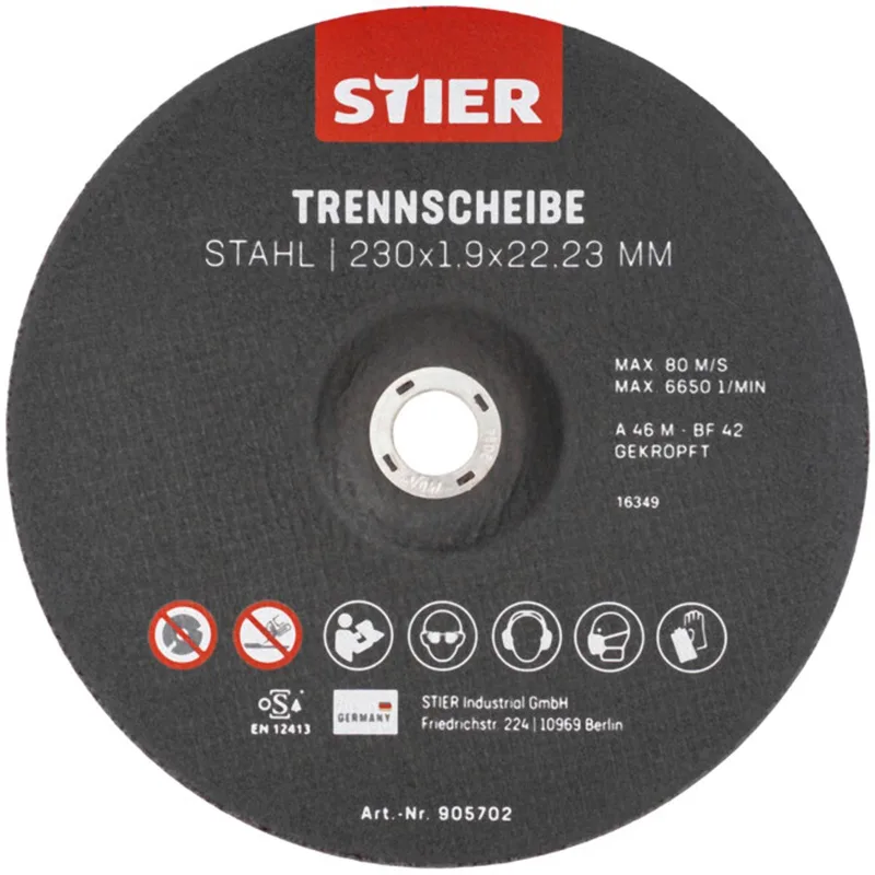 doorslijpschijven staal 230 x 1,9 x 22,23 vorm 42 gebogen 25 st. van Stier – productafbeelding