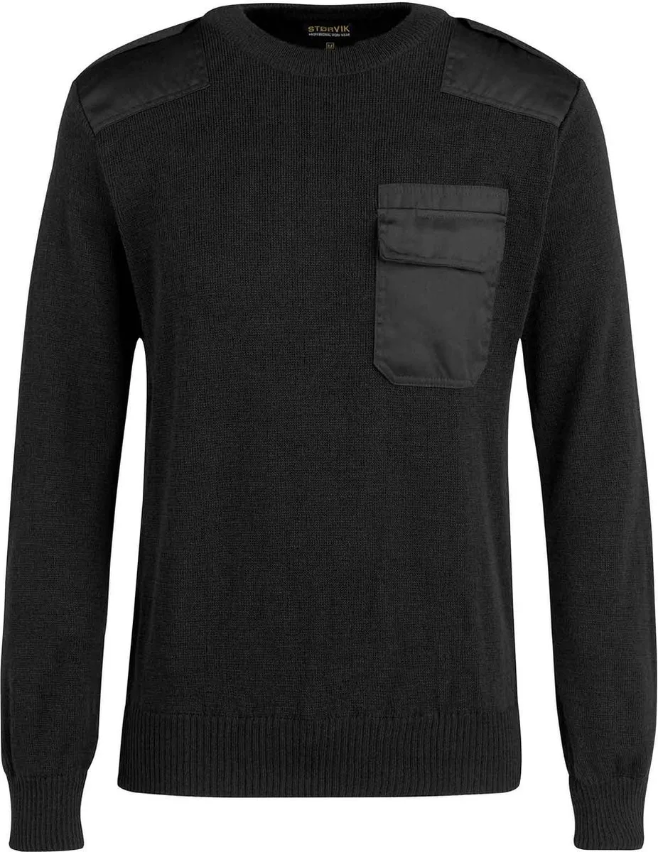 Commando trui 50% acrylic 50% wol Heren Zwart - (56) - Dampier by Størvik, Black, XXL – product image