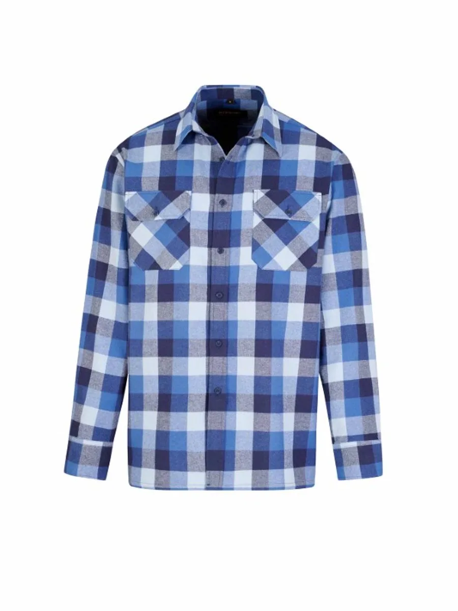 Dawson Flanellen Overhemd - Katoen - Heren - Blauw blok de Størvik, Bleu, 4XL – image du produit