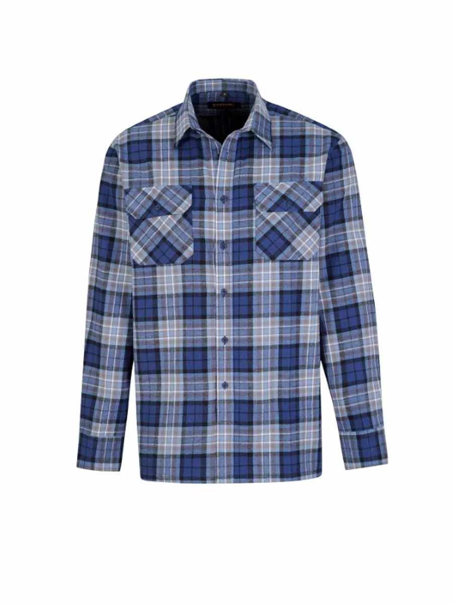 Dawson Flanellen Overhemd - Katoen - Heren - Blauw ruit van Størvik, Blauw, XXL – productafbeelding
