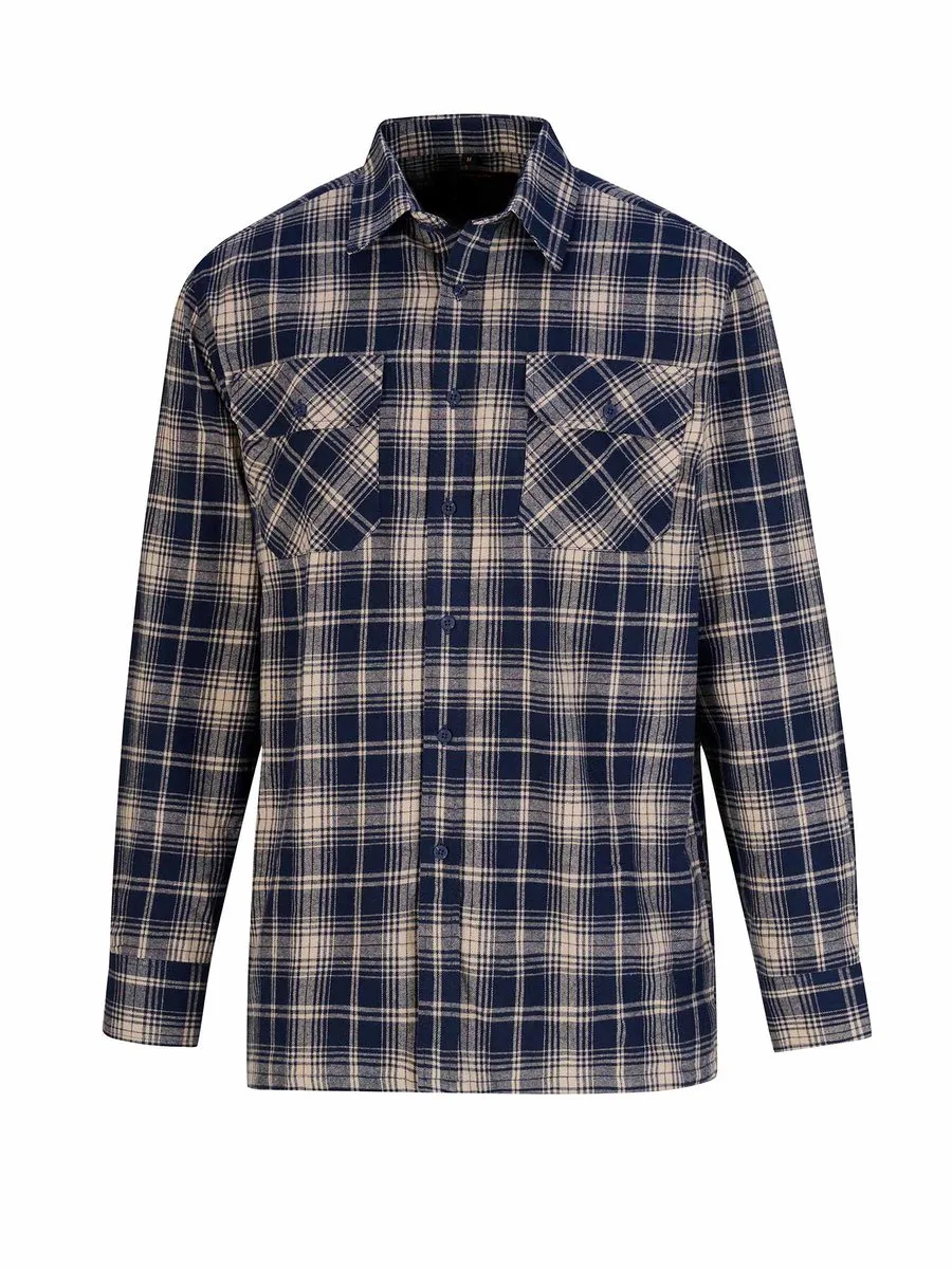 Dawson Flanellen Overhemd - Katoen - Heren - Maat 4XL- Ruit de Størvik, Bleu foncé – image du produit