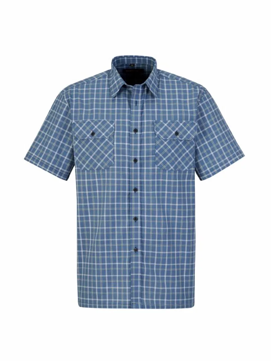 Farsund 5.3 blauw geblokt KM overhemd by Størvik, Blauw geblokt, M – product image