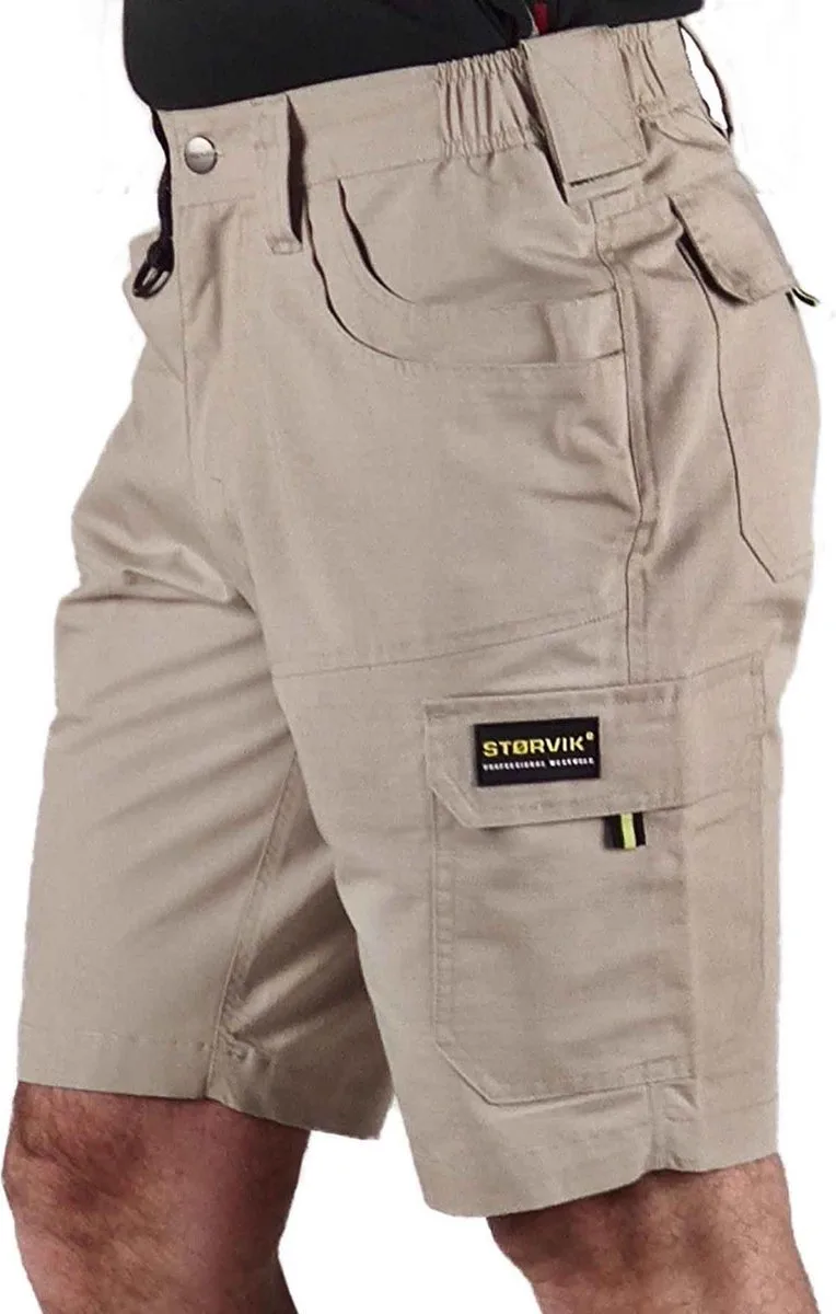 Licht Gewicht Korte Werkbroek Heren Khaki - RON de Størvik, Marron, S – image du produit