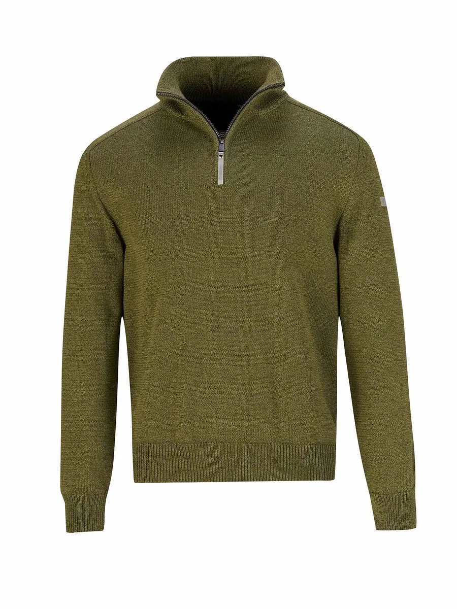 Rune Pullover Heren - Fijn Gebreid - Olijfgroen de Størvik, Olijfgroen, L – image du produit
