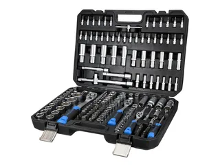 Steckschlüssel 171-tlg. (07630L) (Packung), CRV-Stahl, Sechskant, DIN, Ratschen & Bits im Koffer kompakte Bauform de SW-Stahl, Bleu, Noir, Argent – image du produit 2 sur 5