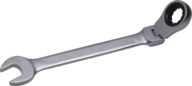 SW-Stahl 03530L-32 ringratelsleutel 32 mm I ringsleutel met scharnier I 72 tanden I steeksleutel met ringratel I ringratel steeksleutel SW 32 fra SW-Stahl – produktbillede