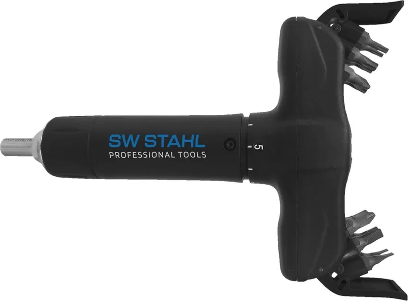 SW-Stahl 03913L Momentsleutel met T-greep 1/4 inch met bits 2-8 Nm 13 stuks I Rechtsdraaiend met ratelfunctie I Zeskanthouder I Magnetische bits by SW-Stahl – product image