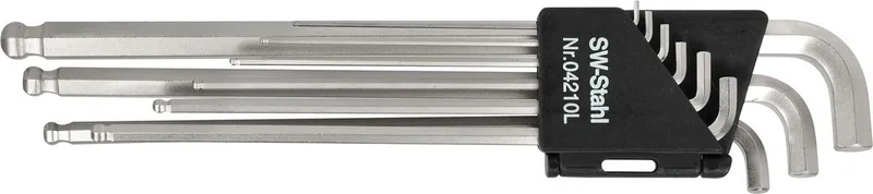 SW-Stahl 04210SB Stiftsleutelset, binnenzeskant, kogelkop, 1,5-10 mm, smal, 9-delig de SW-Stahl – image du produit