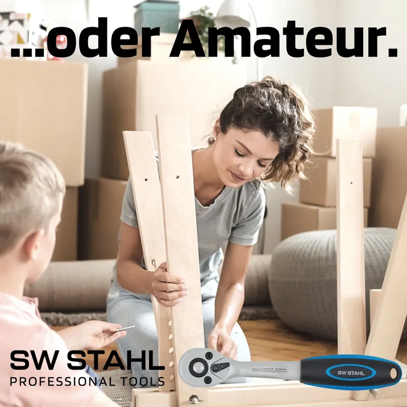 SW-Stahl 05790L omschakelbare ratel 1/4 inch I fijnvertand met 72 tanden I draaigreep aandrijving I chroom vanadium staal von SW-Stahl – Produktbild