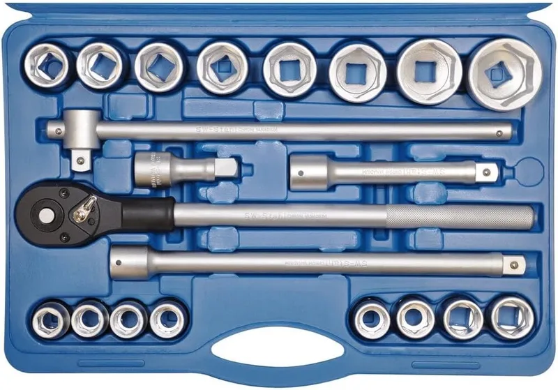 SW-Stahl 07660L dopsleutelset I 21-delig I 3/4 inch I gereedschapskoffer industriële kwaliteit van SW-Stahl – productafbeelding