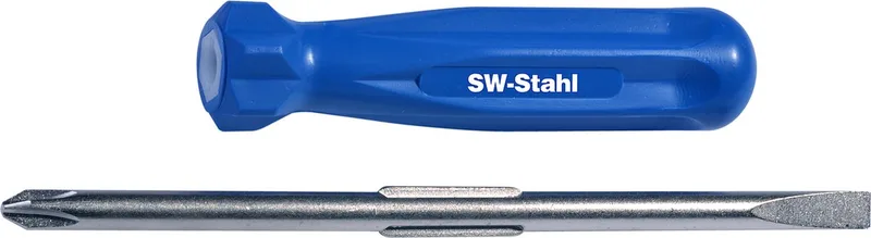 SW-Stahl 31100L omkeerbare schroevendraaier gleuf en kruis, lang I schroevendraaierset I schroevendraaier I fijnmechanische schroevendraaierset I schroevendraaier I gereedschapsets I flexibel inzetbaar de SW-Stahl, Bleu – image du produit
