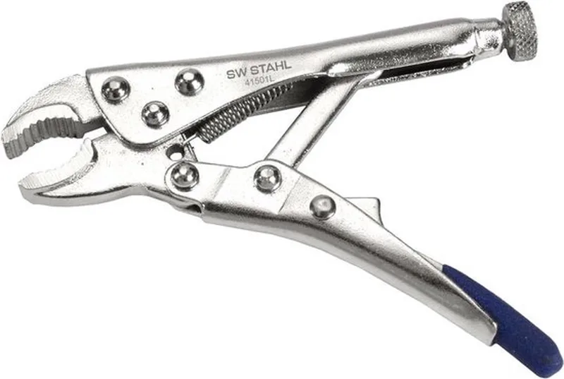 SW-Stahl 41501SB Greeptang 100 mm I Verchroomde tang met universeel ontwerp I Bekkenklemtang halfronde bekken I Klemtang 6-voudig geklonken I in blisterverpakking de SW-Stahl, Chrome – image du produit