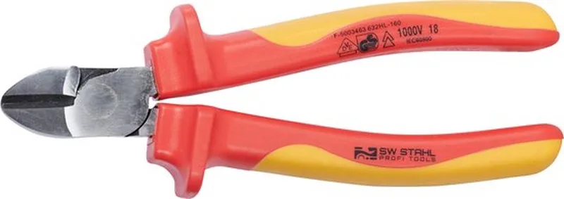 SW-Stahl 41911L VDE zijkniptang 160 mm I zijkniptang elektrisch 1000 volt I met 2 componenten handgreep I zijkniptang voor draad en kabel I draadkniptang voor strippen von SW-Stahl, Gelb – Produktbild