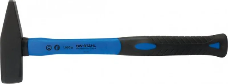 SW-Stahl 50410L Slotenmakershamer met glasvezelsteel 1000g I hamer met rubberen steel I gereedschaphamer met glasvezelsteel I hamer 1000g kopgewicht van SW-Stahl – productafbeelding