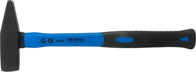 SW-Stahl 50420L Slotenmakershamer met glasvezelsteel 2000g I hamer met rubberen steel I gereedschapshamer met glasvezelsteel I hamer 2000g kopgewicht van SW-Stahl – productafbeelding