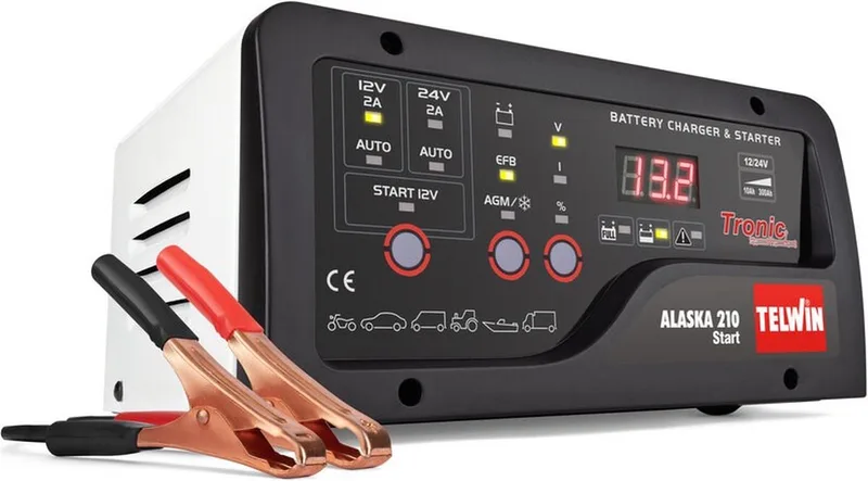 Acculader en Druppellader en Starter - ALASKA 210 STAR 12/24 V van Telwin – productafbeelding