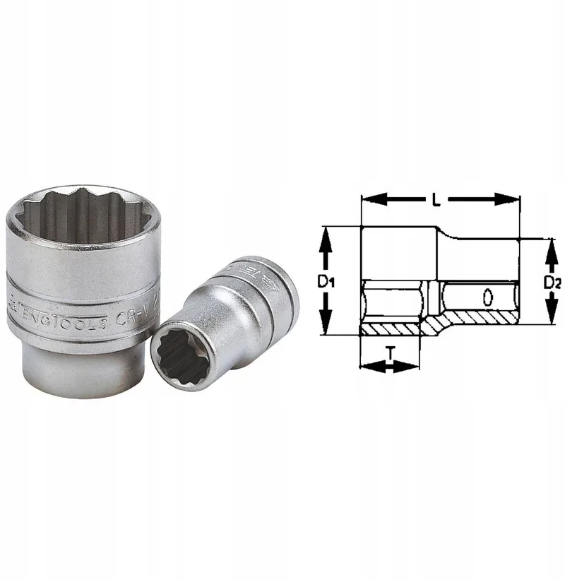 Dopsleutel 26mm 3/4" - Chroom-Molybdeen Staal by Teng Tools – product image