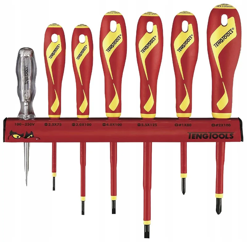 Geïsoleerde Schroevendraaierset 1000V, 7 Delen, Wandmontage de Teng Tools – image du produit