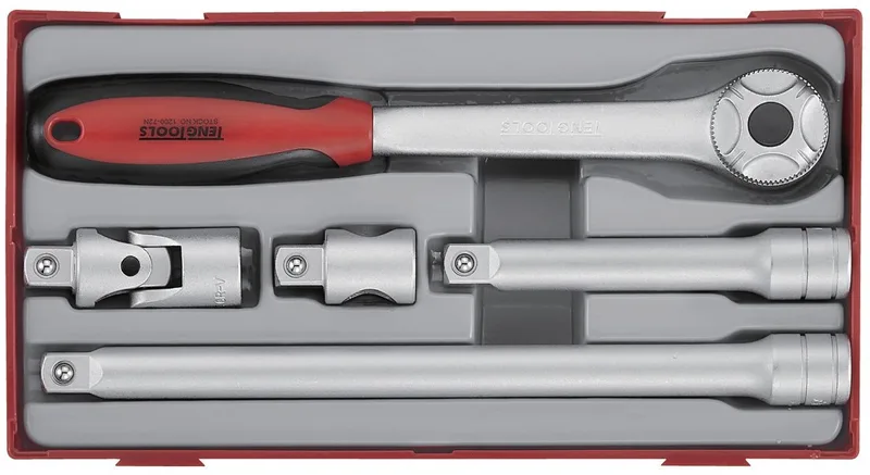 Set ratel en accessoires TT1 tray 1/2 5 delig Teng Tools TT1205 by Teng Tools, Silver – product image