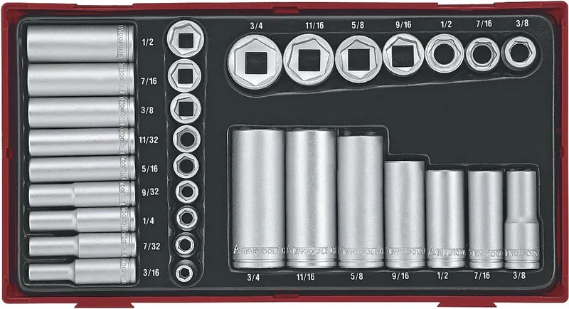 TTAF32 32-delige Doppenset - 3/8" en 1/4" by Teng Tools, Neutraal – product image