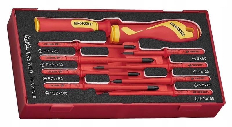 VDE Schroevendraaierset 1000V, 10 Delig de Teng Tools – image du produit