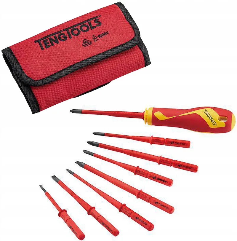 VDE Schroevendraaierset 1000V - 9 Delig von Teng Tools, Gelb – Produktbild