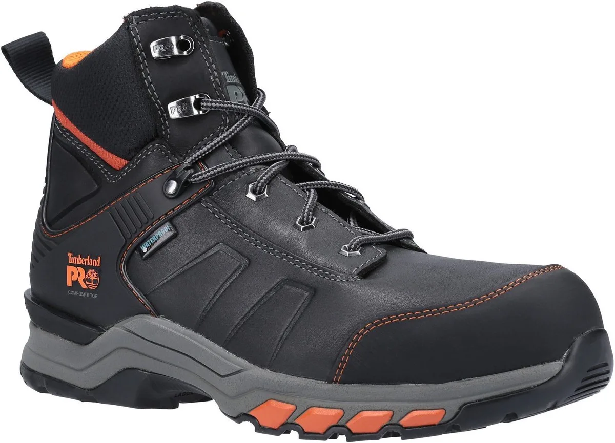 Timberland Hypercharge leer S3 EU46 US12 UK11 fra Timberland PRO, Sort, Orange – produktbillede