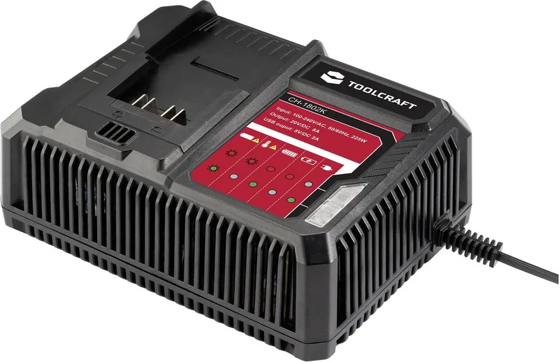 ALG-1802 / TAWB-200 Battery pack charger van Toolcraft, Zwart – productafbeelding