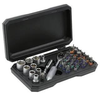 Bit-Set TOOLCRAFT TO-10351635 Bit-Box inkl. Miniknarre van Toolcraft – productafbeelding 1 van 5